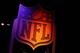 Feb. 2, 2013; New Orleans, LA, USA: The NFL logo on display near the red carpet prior to the Super Bowl XLVII NFL Honors award show at Mahalia Jackson Theater. Mandatory Credit: Mark J. Rebilas-USA TODAY Sports