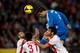 ALMERIA, SPAIN - NOVEMBER 23: Cristiano Ronaldo of Real Madrid CF wins a header during the La Liga match between UD Almeria and Real Madrid CF at Estadio de Los Juegos Mediterraneos on November 23, 2013 in Almeria, Spain. (Photo by Gonzalo Arroyo Moreno/
