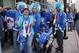 NEWARK, NJ - APRIL 10: Fans of the former NHL team Quebec Nordiques pose for a photo during pregame festivities prior to the game between the Boston Bruins and the New Jersey Devils at the Prudential Center on April 10, 2011 in Newark, New Jersey. (Photo