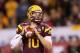 TEMPE, AZ - DECEMBER 07: q\Quarterback Taylor Kelly #10 of the Arizona State Sun Devils drops back to pass during the Pac 12 Championship game against the Stanford Cardinal at Sun Devil Stadium on December 7, 2013 in Tempe, Arizona. (Photo by Christian