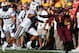 TEMPE, AZ - OCTOBER 19: Running back Marion Grice #1 of the Arizona State Sun Devils rushes the football past linebacker Princeton Fuimaono #37 of the Washington Huskies during the college football game at Sun Devil Stadium on October 19, 2013 in Tempe,