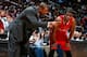 ATLANTA, GA - DECEMBER 04: Doc Rivers of the Los Angeles Clippers converses with Chris Paul #3 during their game against the Atlanta Hawks at Philips Arena on December 4, 2013 in Atlanta, Georgia. NOTE TO USER: User expressly acknowledges and agrees tha