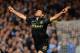 LONDON, ENGLAND - OCTOBER 27: Sergio Aguero of Manchester City celebrates scoring their first goal during the Barclays Premier League match between Chelsea and Manchester City at Stamford Bridge on October 27, 2013 in London, England. (Photo by Shaun Bo