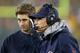 GREEN BAY, WI - NOVEMBER 04: Head coach Marc Trestman of the Chicago Bears calls a play against the Green Bay Packers as Jay Cutler #6 (L) listens in at Lambeau Field on November 4, 2013 in Green Bay, Wisconsin. The Bears defeated the Packers 27-20. (Phot