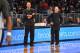 BROOKLYN, NY - OCTOBER 20: Lawrence Frank and Jason Kidd of the Brooklyn Nets talk during practice at The Barclays Center on October 20, 2013 in Brooklyn, New York. NOTE TO USER: User expressly acknowledges and agrees that, by downloading and or using th