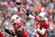 GLENDALE, AZ - DECEMBER 08: Quarterback Carson Palmer #3 of the Arizona Cardinals throws a pass during the NFL game against the St. Louis Rams at the University of Phoenix Stadium on December 8, 2013 in Glendale, Arizona. (Photo by Christian Petersen/Ge