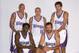 SACRAMENTO, CA - SEPTEMBER 30: The starting five of the Sacramento Kings (L-R) guard Doug Christie #13, forward Chris Webber #4, point guard Mike Bibby #10, center Vlade Divac #21 and forward Predrag Stojakovic #16 pose for a studio portrait during the K