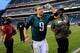 PHILADELPHIA, PA - NOVEMBER 17: Quarterback Nick Foles #9 of the Philadelphia Eagles jogs off the field following the Eagles 24-16 win over the Washington Redskins at Lincoln Financial Field on November 17, 2013 in Philadelphia, Pennsylvania. (Photo by