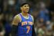 Nov 29, 2013; Denver, CO, USA; New York Knicks Carmelo Anthony (7) reacts during the second half against the Denver Nuggets at Pepsi Center. The Nuggets won 97-95. Mandatory Credit: Chris Humphreys-USA TODAY Sports