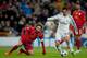 MADRID, SPAIN - NOVEMBER 27: Francisco Roman Alarcon alias Isco of Real Madrid CF scores their fourth goal during the UEFA Champions League group B match between Real Madrid CF and Galatasaray AS at Estadio Santiago Bernabeu on November 27, 2013 in Madri
