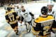 BOSTON, MA - JUNE 7 : Tomas Vokoun #92 of the Pittsburgh Penguins goes down the handshake line with the Boston Bruins after Game Four of the Eastern Conference Final during the 2013 NHL Stanley Cup Playoffs at TD Garden on June 7, 2013 in Boston, Massachu