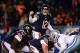 Dec 9, 2013; Chicago, IL, USA; Chicago Bears quarterback Josh McCown (12) gestures at the line of scrimmage during the fourth quarter against the Dallas Cowboys at Soldier Field. Mandatory Credit: Andrew Weber-USA TODAY Sports
