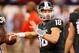 INDIANAPOLIS, IN - DECEMBER 07: Connor Cook #18 of the Michigan State Spartans throws a pass during pre-game prior to playing Ohio State during the Big 10 Conference Championship Game at Lucas Oil Stadium on December 7, 2013 in Indianapolis, Indiana. (P