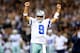NEW ORLEANS, LA - NOVEMBER 10: Quarterback Tony Romo #9 of the Dallas Cowboys celebrates a touchdown in the second quarter against the New Orleans Saints during a game at the Mercedes-Benz Superdome on November 10, 2013 in New Orleans, Louisiana. (Photo
