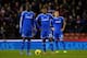 STOKE ON TRENT, ENGLAND - DECEMBER 07: Dejected Chelsea players Demba Ba, Samuel Eto'o and John Terry react after conceding a third goal during the Barclays Premier League match between Stoke City and Chelsea at Britannia Stadium on December 7, 2013 in