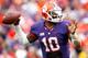 CLEMSON, SC - NOVEMBER 23: Tajh Boyd #10 of the Clemson Tigers drops back to pass during the game against the Citadel Bulldogs at Memorial Stadium on November 23, 2013 in Clemson, South Carolina. (Photo by Tyler Smith/Getty Images)