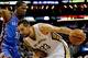 Dec 6, 2013; New Orleans, LA, USA; New Orleans Pelicans power forward Ryan Anderson (33) dribbles the ball as Oklahoma City Thunder small forward Kevin Durant (35) defends during the second half at New Orleans Arena. The Thunders won 109-95. Mandatory Cre