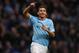 MANCHESTER, ENGLAND - NOVEMBER 24: Jesus Navas of Manchester City celebrates after scoring the sixth goal during the Barclays Premier League match between Manchester City and Tottenham Hotspur at Etihad Stadium on November 24, 2013 in Manchester, England