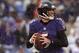 BALTIMORE, MD - DECEMBER 08: Quarterback Joe Flacco #5 of the Baltimore Ravens looks to pass in the third quarter against the Minnesota Vikings at M&T Bank Stadium on December 8, 2013 in Baltimore, Maryland. The Baltimore Ravens won, 29-26. (Photo by Patr