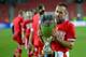 PRAGUE, CZECH REPUBLIC - AUGUST 30: Franck Ribery of Bayern Munich celebrates with the trophy after victory during the UEFA Super Cup between Bayern Muenchen and Chelsea at Stadion Eden on August 30, 2013 in Prague, Czech Republic. (Photo by Shaun Botte
