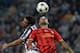 TURIN, ITALY - OCTOBER 02: Fabio Quagliarella of Juventus and Felipe Melo of Galatasaray AS (R) compete for the ball during UEFA Champions League Group B match between Juventus and Galatasaray AS at Juventus Arena on October 2, 2013 in Turin, Italy. (Ph
