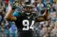 JACKSONVILLE, FL - DECEMBER 05: Jeremy Mincey #94 of the Jacksonville Jaguars celebrates a defensive stand during the game against the Houston Texans at EverBank Field on December 5, 2013 in Jacksonville, Florida. (Photo by Sam Greenwood/Getty Images)