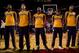 PORTLAND, OR - DECEMBER 2: Roy Hibbert #55, Luis Scola #4, Lance Stephenson #1, George Hill #3 and Paul George #24 of the Indiana Pacers stand on the court before the game against the Portland Trail Blazers on December 2, 2013 at the Moda Center Arena in