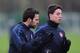 ST ALBANS, ENGLAND - FEBRUARY 15: Cesc Fabregas and Samir Nasri of Arsenal warm-up during training at London Colney on February 15, 2011 in St Albans, England. (Photo by Shaun Botterill/Getty Images)
