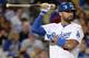 LOS ANGELES, CA - SEPTEMBER 27: Matt Kemp #27 of the Los Angeles Dodgers sets up at bat during the first inning against the Colorado Rockies at Dodger Stadium on September 27, 2013 in Los Angeles, California. (Photo by Harry How/Getty Images)