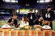 Justin Tucker—along with Jacoby Jones, Sam Kock and Morgan Cox—enjoy the spoils of a Thanksgiving victory.