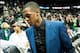 Nov 23, 2013; Atlanta, GA, USA; Boston Celtics guard Rajon Rondo leaves the court after defeating the Atlanta Hawks 94-87 at Philips Arena. The Celtics won 94-87. Mandatory Credit: Kevin Liles-USA TODAY Sports