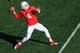 FRESNO, CA - NOVEMBER 23: Derek Carr #4 of the Fresno State Bulldogs drops back to pass against the New Mexico Lobos during the second quarter at Bulldog Stadium on November 23, 2013 in Fresno, California. (Photo by Thearon W. Henderson/Getty Images)