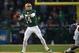Dec 7, 2013; Waco, TX, USA; Baylor Bears quarterback Bryce Petty (14) during the game against the Texas Longhorns at Floyd Casey Stadium. The Baylor Bears defeated the Texas Longhorns 30-10 to win the Big 12 championship. Mandatory Credit: Jerome Miron-US