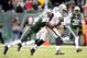 EAST RUTHERFORD, NJ - DECEMBER 08: Andre Holmes #18 of the Oakland Raiders is tackled by Antonio Cromartie #31 of the New York Jets during the second quarter at MetLife Stadium on December 8, 2013 in East Rutherford, New Jersey. (Photo by Maddie Meyer/G