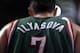 MIAMI, FL - APRIL 23: Ersan Ilyasova #7 of the Milwaukee Bucks looks on during Game 2 of the Eastern Conference Quarterfinals of the 2013 NBA Playoffs against the Miami Heat at American Airlines Arena on April 23, 2013 in Miami, Florida. NOTE TO USER: Use