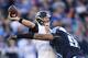 NASHVILLE, TN - NOVEMBER 10: Chad Henne #7 of the Jacksonville Jaguars throws a pass under pressure from Derrick Morgan #91 of the Tennessee Titans at LP Field on November 10, 2013 in Nashville, Tennessee. The Jaguars defeated the Titans 29-27. (Photo