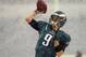 PHILADELPHIA, PA - DECEMBER 8: Quarterback Nick Foles #9 of the Philadelphia Eagles warms up in the snow before the start of a game against the Detroit Lions at Lincoln Financial Field on December 8, 2013 in Philadelphia, Pennsylvania. (Photo by Rich Schu