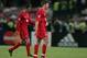 ISTANBUL, TURKEY - MAY 25: Liverpool captain Steven Gerrard (R) and Liverpool defender Jamie Carragher leave the field in half time during the European Champions League final between Liverpool and AC Milan on May 25, 2005 at the Ataturk Olympic Stadium in