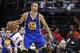 Dec 6, 2013; Houston, TX, USA; Golden State Warriors point guard Stephen Curry (30) controls the ball during the second quarter against the Houston Rockets at Toyota Center. Mandatory Credit: Troy Taormina-USA TODAY Sports