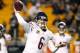 PITTSBURGH, PA - SEPTEMBER 22: Jay Cutler #6 of the Chicago Bears drops back to pass during warm ups before the game against the Pittsburgh Steelers on September 22, 2013 at Heinz Field in Pittsburgh, Pennsylvania. (Photo by Justin K. Aller/Getty Images