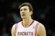 HOUSTON, TX - NOVEMBER 27: Omer Asik #3 of the Houston Rockets walks up the court during the game against the Atlanta Hawks at Toyota Center on November 27, 2013 in Houston, Texas. NOTE TO USER: User expressly acknowledges and agrees that, by downloadin