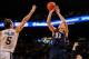 Dec 3, 2013; Atlanta, GA, USA; Illinois Fighting Illini forward Jon Ekey (33) shoots the ball over Georgia Tech Yellow Jackets center Daniel Miller (5) in the first half at Hank McCamish Pavilion. Mandatory Credit: Daniel Shirey-USA TODAY Sports