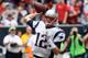 HOUSTON, TX - DECEMBER 01: Tom Brady #12 of the New England Patriots drops back to pass during the first half of the game against the Houston Texans at Reliant Stadium on December 1, 2013 in Houston, Texas. (Photo by Scott Halleran/Getty Images)