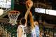 EAST LANSING, MI - DECEMBER 04: Kenny Kaminski #30 of the Michigan State Spartans gets his shot blocked by James Michael McAdoo #43 of the North Carolina Tar Heels during the second half at the Jack T. Breslin Student Events Center on December 4, 2013 in