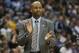 Nov 7, 2013; Denver, CO, USA; Denver Nuggets head coach Brian Shaw reacts during the second half against the Atlanta Hawks at Pepsi Center. The Nuggets won 109-107. Mandatory Credit: Chris Humphreys-USA TODAY Sports