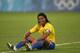 SHANGHAI, CHINA - AUGUST 22: Ronaldinho of Brazil looks on during the Bronze Medal Match between Belgium and Brazil at Shanghai Stadium on Day 14 of the Beijing 2008 Olympic Games on August 22, 2008 in Shanghai, China. (Photo by Rodolfo Buhrer/Getty Ima