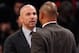NEW YORK, NY - DECEMBER 12: Brooklyn Nets head coach Jason Kidd and Los Angeles Clippers head coach Doc Rivers shake hands at the end of their game at Barclays Center on December 12, 2013 in the Brooklyn borough of New York City. The Nets defeat the Clip