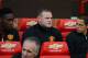 MANCHESTER, ENGLAND - AUGUST 25: (L-R) Danny Welbeck, Wayne Rooney and Javier Hernandez of Manchester United look on from the bench during the Barclays Premier League match between Manchester United and Fulham at Old Trafford on August 25, 2012 in Manche