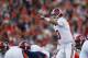 AUBURN, AL - NOVEMBER 30: AJ McCarron #10 of the Alabama Crimson Tide calls a play in the second quarter against the Auburn Tigers at Jordan-Hare Stadium on November 30, 2013 in Auburn, Alabama. (Photo by Kevin C. Cox/Getty Images)