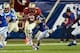 Dec 7, 2013; Charlotte, NC, USA; Florida State Seminoles running back Karlos Williams (9) runs the ball during the second quarter against the Duke Blue Devils at Bank of America Stadium. Mandatory Credit: Jeremy Brevard-USA TODAY Sports
